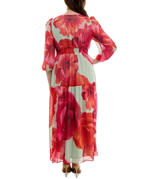 Plus Size Floral-Print Twist-Waist Tiered Dress
