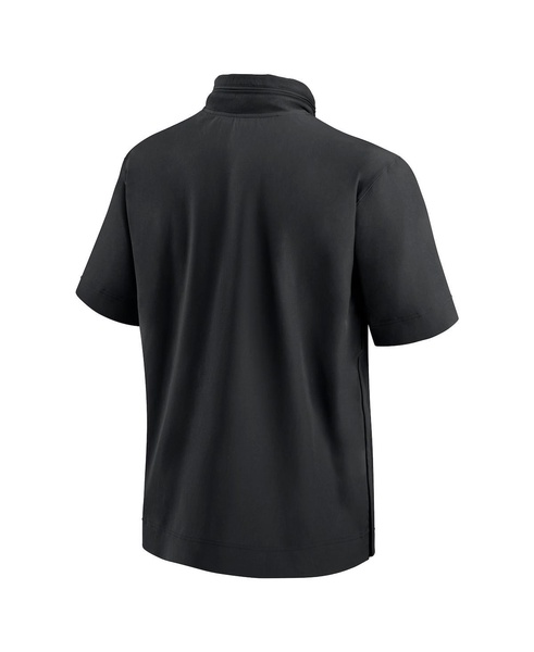 Men's Black Ohio State Buckeyes 2024 Sideline Coach Short Sleeve Half-Zip Hoodie Jacket