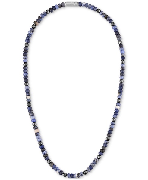 Men's Marine Star Beaded 22" Necklace in Sterling Silver