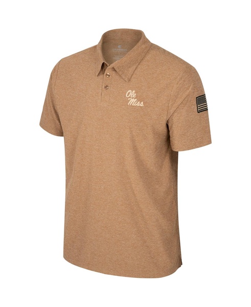 Men's Khaki Ole Miss Rebels OHT Military-Inspired Appreciation Cloud Jersey Desert Polo Shirt