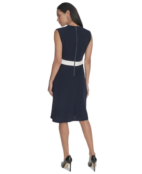 Women's Jewel-Neck Sleeveless A-Line Dress