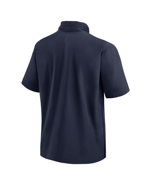 Men's Navy Arizona Wildcats 2024 Sideline Coach Short Sleeve Half-Zip Hoodie Jacket
