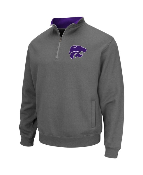 Men's Charcoal Kansas State Wildcats Tortugas Logo Quarter-Zip Jacket