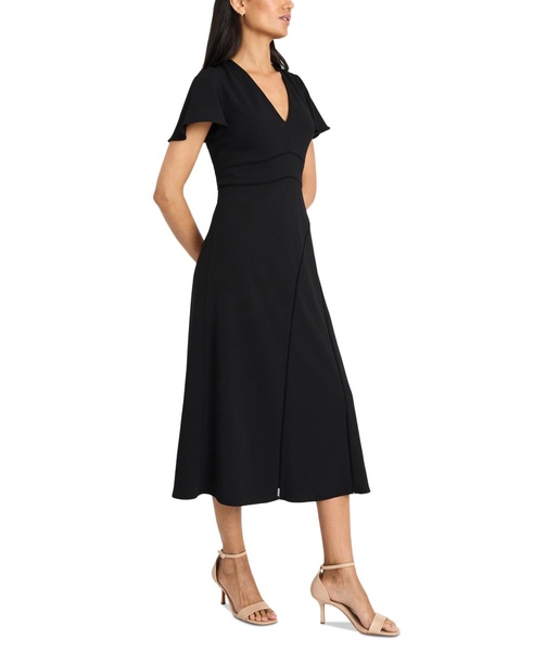 Women's Flutter-Sleeve Midi Dress