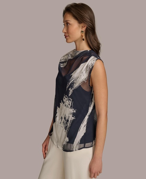Women's High-Neck Burnout Blouse 
