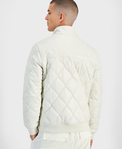 Men's Quilted Full-Zip Faux-Leather Jacket