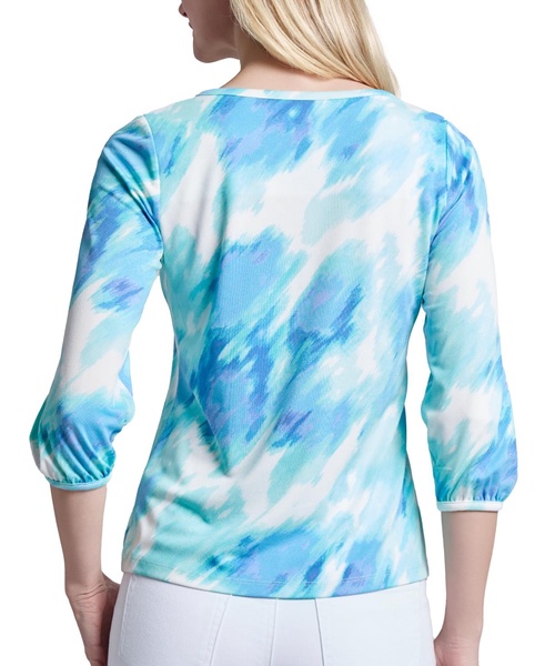 Petite Printed 3/4-Sleeve Top