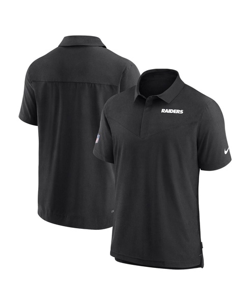 Men's Black Las Vegas Raiders Sideline Lockup Performance Polo Shirt