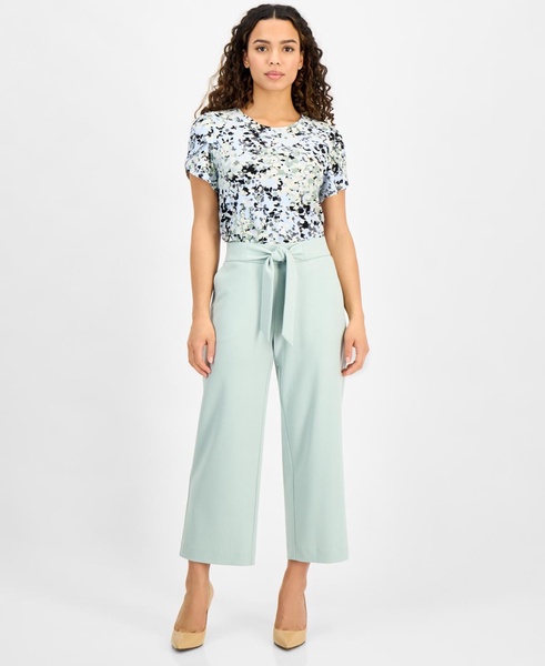 Petite Wide-Leg Tie-Front Pull-On Pants