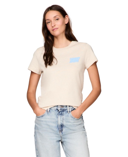 Women's Cotton Regular-Fit Bubble Logo Tee