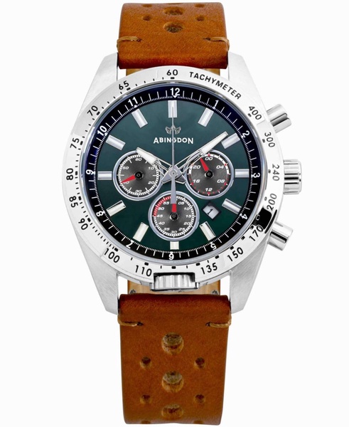 Women's Chronograph Jordan Brown Perforated Leather Strap Watch 40mm