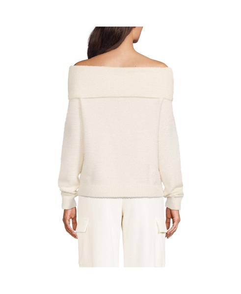 Women's Eyelash Off Shoulder Sweater