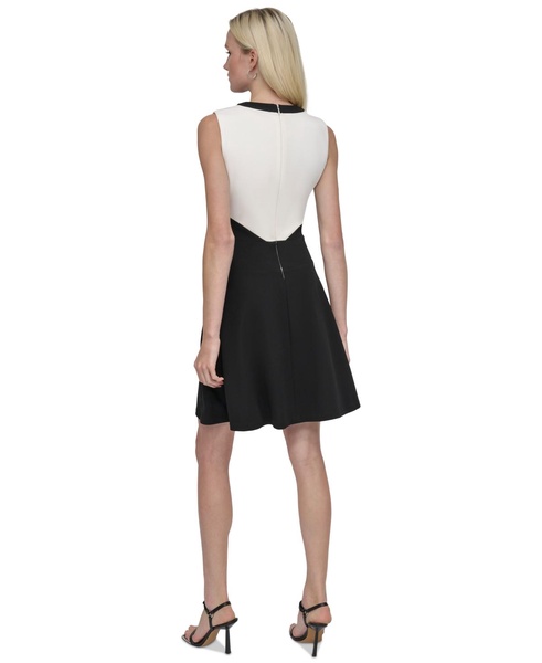 Women's Colorblocked Sleeveless Scuba Crepe Dress
