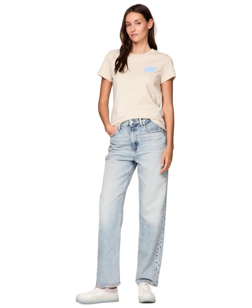 Women's Cotton Regular-Fit Bubble Logo Tee