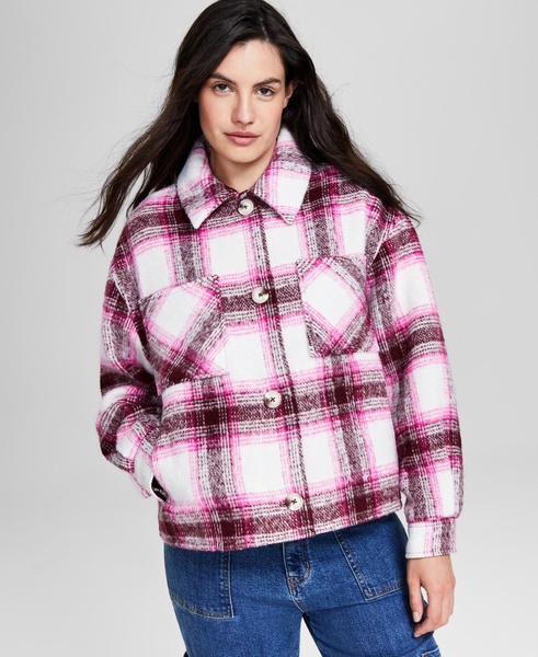 Women's Plaid Drop-Shoulder Jacket, Created for Macy's