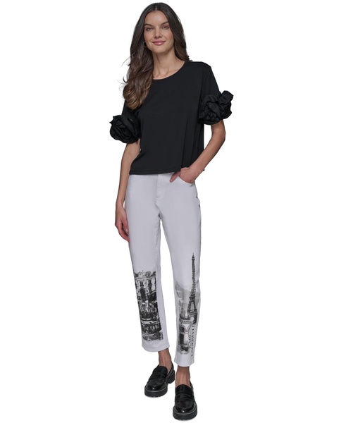 Women's 3D Floral-Sleeve Top