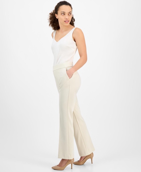 Petite Pull-On Straight-Leg Slash-Pocket Pants