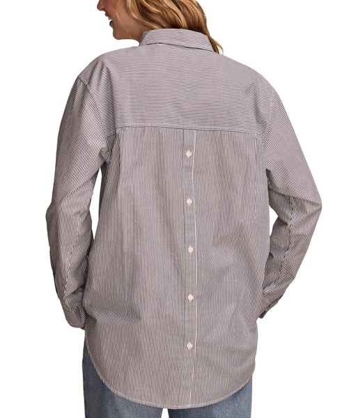 Women's Cotton Poplin Oversized Button-Back Shirt