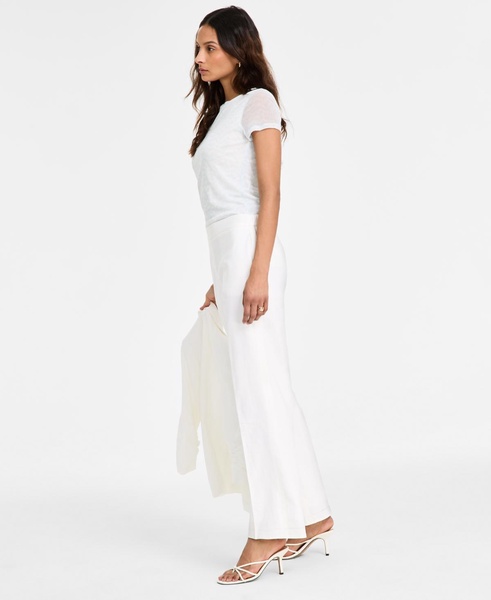 Women's High Rise Linen Pull-On Pants, Exclusively at Macy's