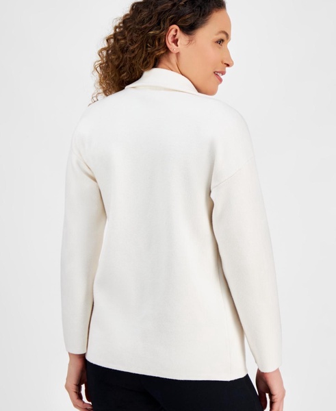 Petite Open-Front Long-Sleeve Blazer Cardigan