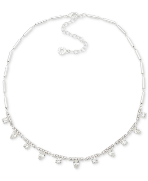 Silver-Tone Bar & Mixed Crystal Statement Necklace, 16" + 3" extender