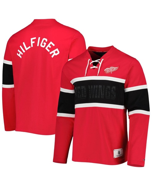 Men's Red Detroit Red Wings Walter Lace-Up Long Sleeve Top