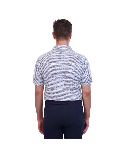 Men's Ultra Soft Shades Print Tech Terry Sports Fit Polo Shirt