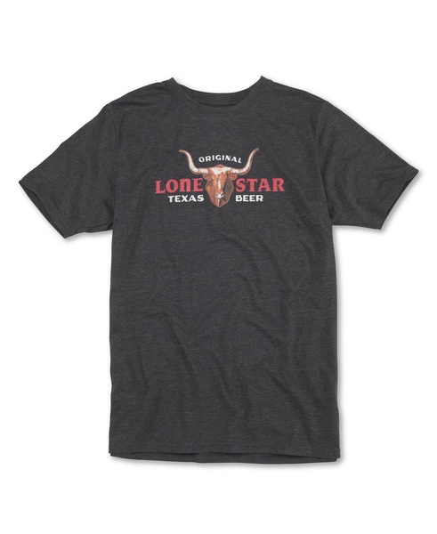 Men's and Women's Heather Charcoal Lone Star Beer Logo T-Shirt