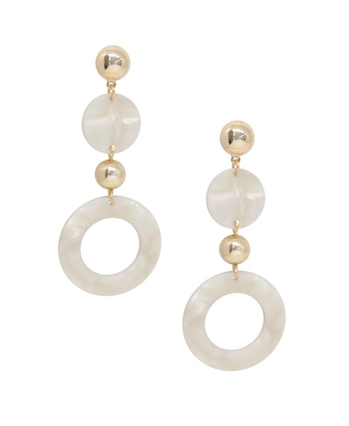 Soft Focus Resin Circle Drop Earrings