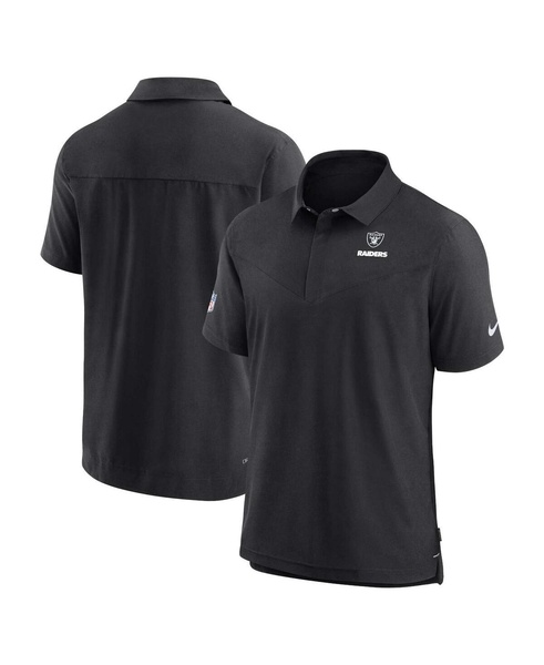 Men's Black Las Vegas Raiders Sideline Lockup Performance Polo Shirt