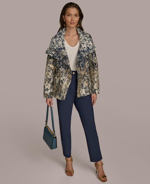 Women's Metallic Jacquard Zip-Front Jacket