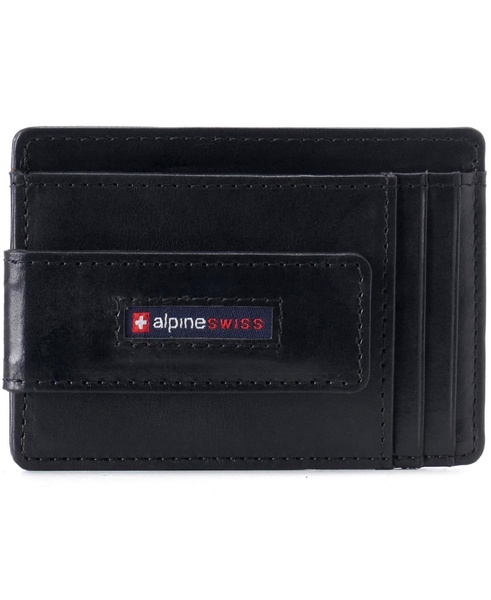 Mens RFID Safe Slim Magnetic Money Clip Leather Front Pocket Wallet