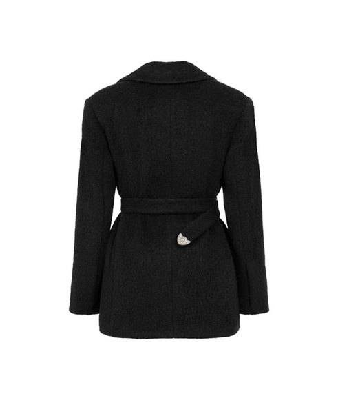 Women's Self-Belted Double Breasted Jacket