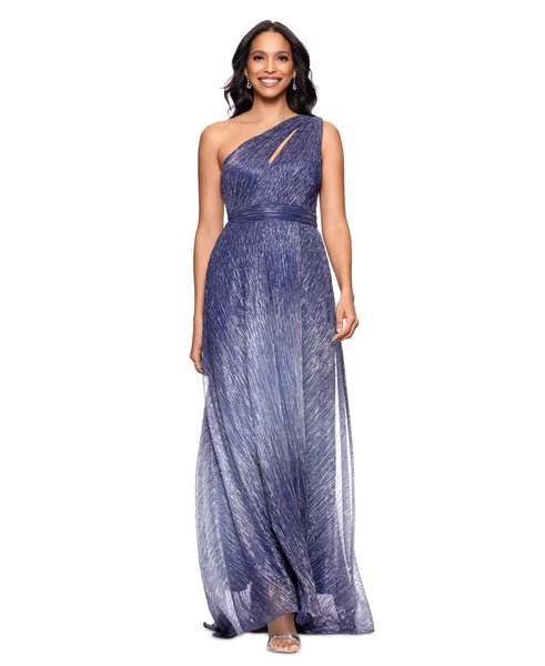 Women's Metallic Ombre One-Shoulder Gown
