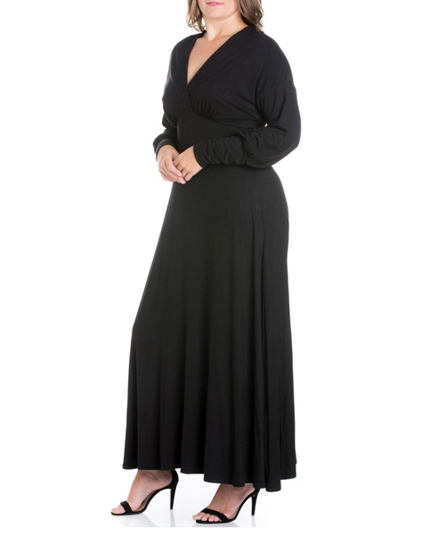 Women's Plus Size Bishop Sleeves Maxi Dress
