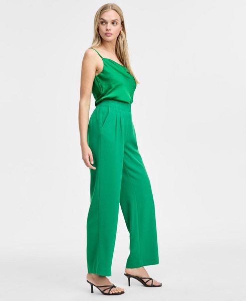 Women's High-Rise Pleated-Front Wide-Leg Pants, Exclusively at Macy's