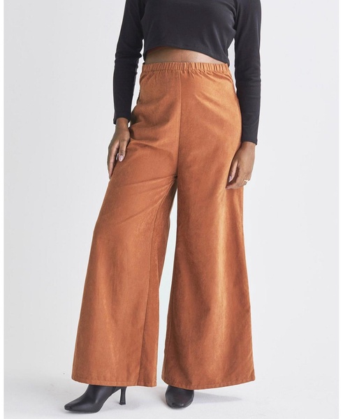 Maternity Angel Stacie Wide Leg Pants in Suede