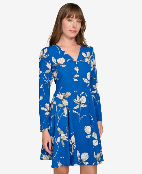 Women's Floral-Print Fit & Flare Dress