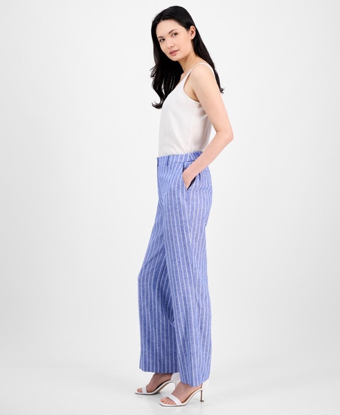 Women's Striped Creased Straight-Leg Pants