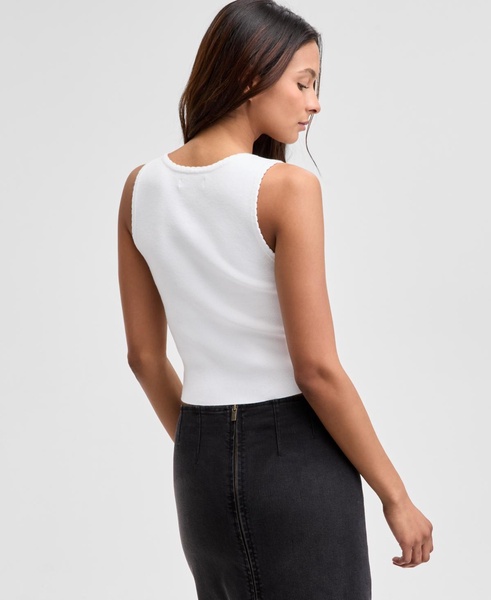 Women's Scalloped-Edge Sweater Tank Top