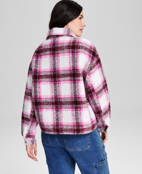 Women's Plaid Drop-Shoulder Jacket, Created for Macy's