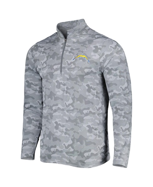 Men's Gray Los Angeles Chargers Brigade Quarter-Zip Sweatshirt