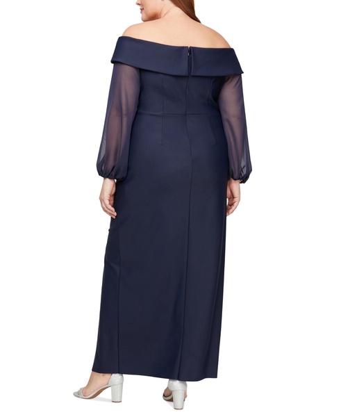 Plus Size Off-The-Shoulder Ruffle Gown
