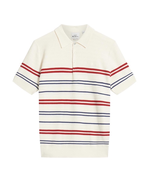 Men's Herringbone Stripe Short Sleeve Polo Shirt