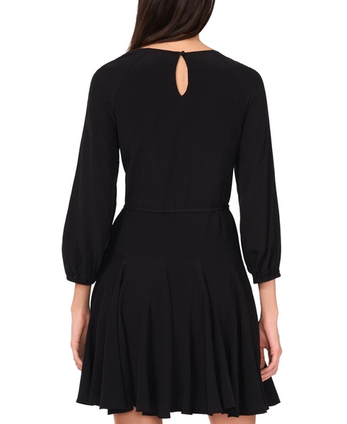 Women's Long-Sleeve Godet Dress