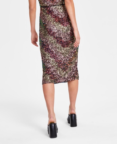 Women's Sequin Pull-On Midi Skirt, Created for Macy's