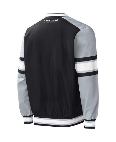 Men's Black Chicago White Sox Yardline V-Neck Pullover Windbreaker
