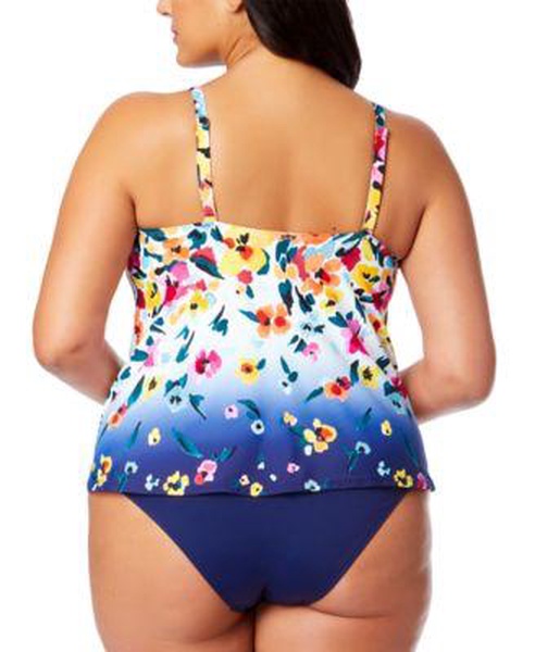 Plus Size Floral-Print Tankini Top & Bottoms 