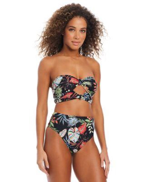 Women's Swept Away Knotted Cropkini Top & High Rise Bikini Bottoms, Exclusively at Macy's