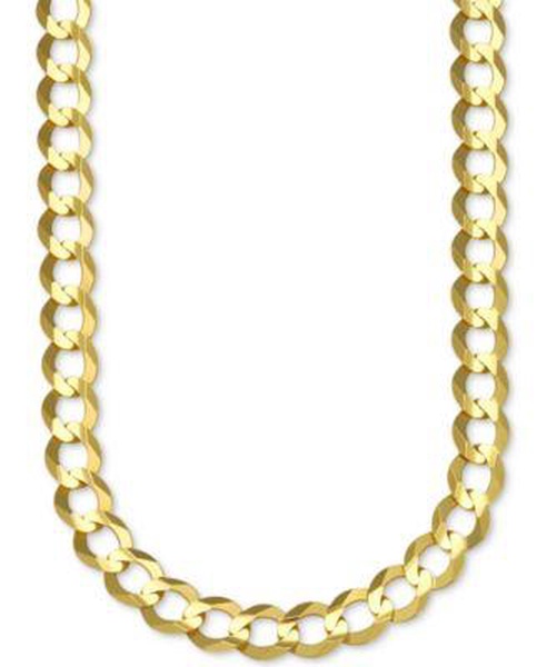 20" Open Curb Link Chain Necklace (8mm) in Solid 10k Gold